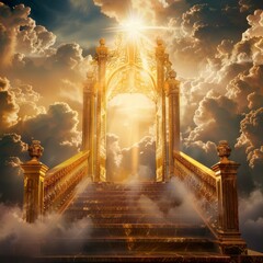 Heavenly Stairs Leading to the Golden Gates of Heaven