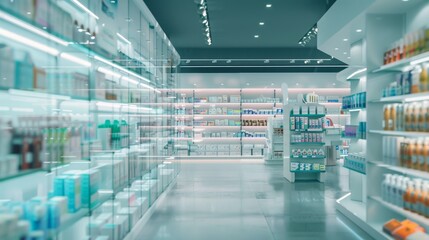Blurred Drugstore Ambiance: Background of a Hazy Pharmacy Setting
