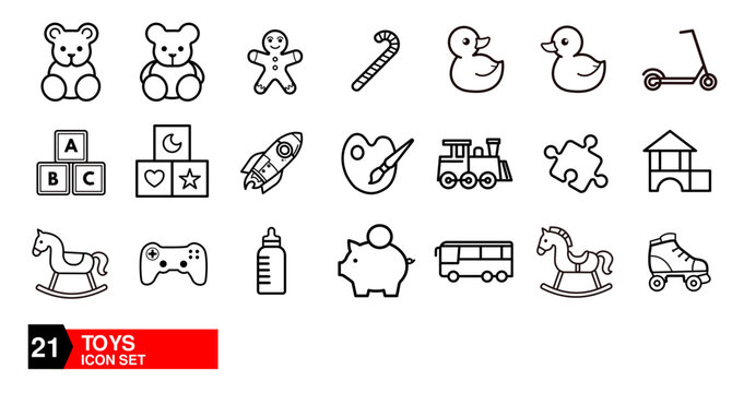 Toys set of icons