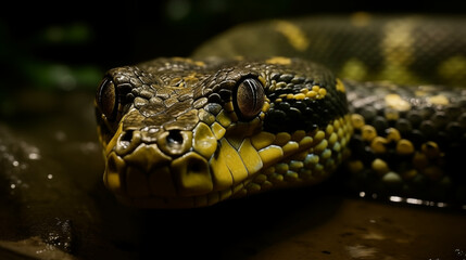 Anaconda stalking in the Amazon Rainforest.
