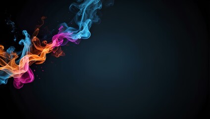 Fototapeta premium colorful smoke on black background with copy space, space for text and design 