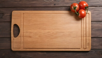cutting board on a wooden table, background