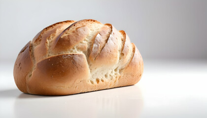 fresh baked bread isolated on white background