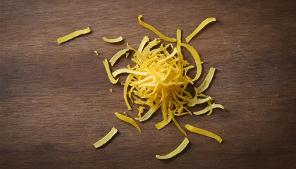 lemon zest on a woodwn background