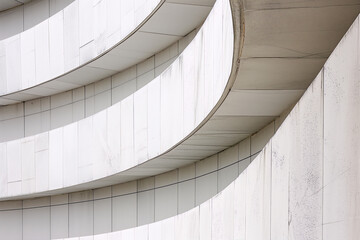 White minimal architecture with smooth curved shapes