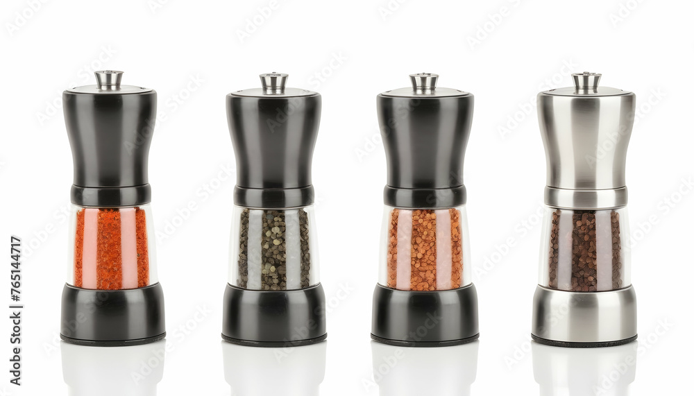 Wall mural pepper grinders isolated on white