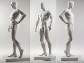 male mannequin in different postures - obrazy, fototapety, plakaty