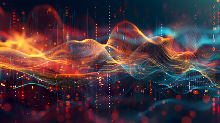 a mesmerizing background with vibrant radio waves, evoking the energy and vitality of wireless communication networks