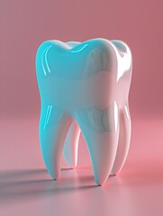 Design a 3D model showing the gentle care of  Sensitive Teeth,  focusing on relief and protection