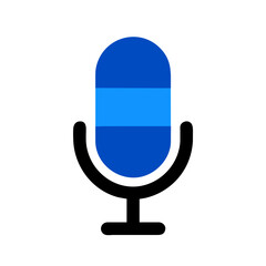 Microphone icon vector graphic element symbol illustration on a Transparent Background