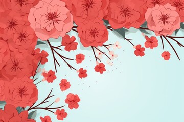 Vibrant red flowers contrast against a blue background, perfect for various design projects