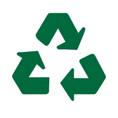 Green recycle icon vector graphic element symbol illustration on a Transparent Background