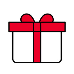 Gift box with ribbon vector icon on a Transparent Background