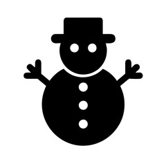Snowman icon vector graphic element symbol illustration on a Transparent Background