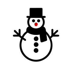 Snowman icon vector graphic element symbol illustration on a Transparent Background