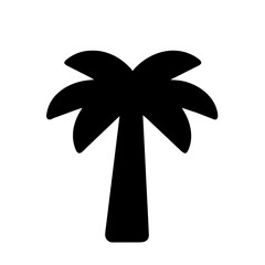 Palm tree vector icon silhouette drawing illustration on a Transparent Background