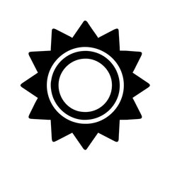 Sun vector icon illustration silhouette drawing on a Transparent Background
