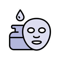 Face mask skin care, spa care. Cosmetology, medicine and healthcare. Vector illustration in simple style.