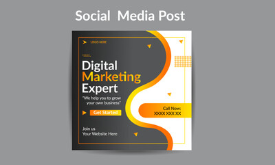 Unique social media post for company ,corporate , business farm , business , businessman as well as introduction way with gradient color background .