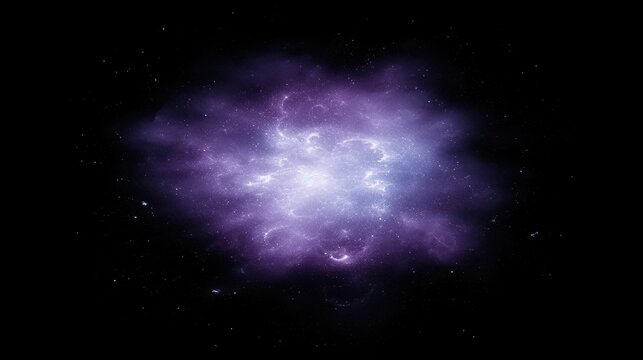 a purple and blue star in the middle of a dark sky with stars in the middle of the image and a black background.