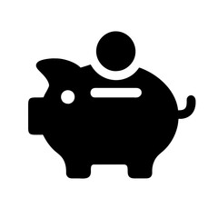 Piggy bank icon on a Transparent Background