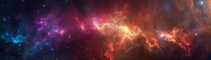 A vibrant cosmic nebula captured in deep space - obrazy, fototapety, plakaty