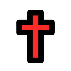 Religion cross icon on a Transparent Background