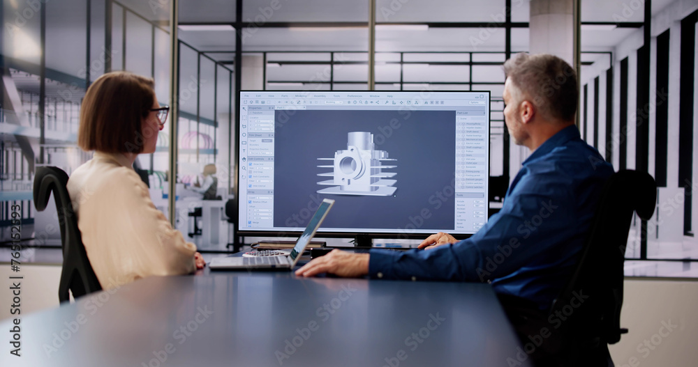 Leinwandbilder 3D Software Engineer Developing Engineering Design
