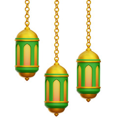 Obraz premium Islamic Lantern 3d Icon Illustration