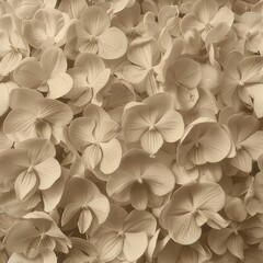 a close up of a bunch of flowers in sepia toned colors with a black and white photo in the background.