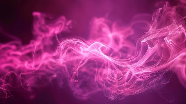 a blurry image of pink smoke on a black background with a pink light in the middle of the image.