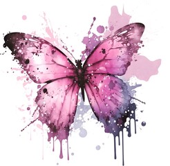 Abstract multi-colored watercolor butterfly - 765155703