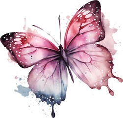 Abstract multi-colored watercolor butterfly - 765155939