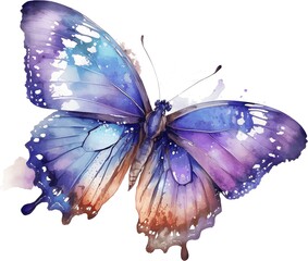 Abstract multi-colored watercolor butterfly - 765155998