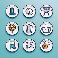 Fitness icons set, vector illustration eps10 graphic design.