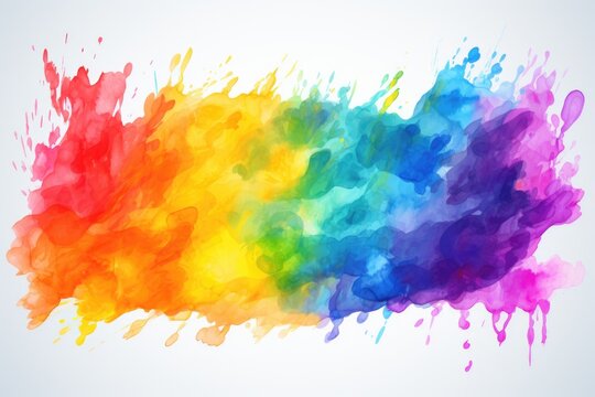 Colorful paint splatter on white background, versatile for various projects