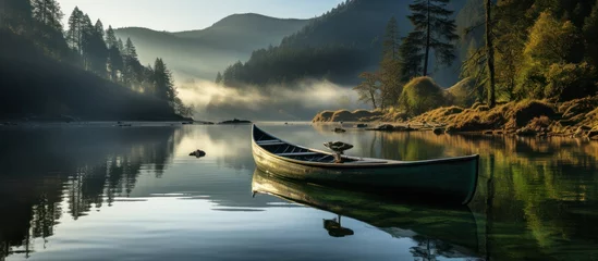 Foto op Canvas canoe lying in the lake © ari