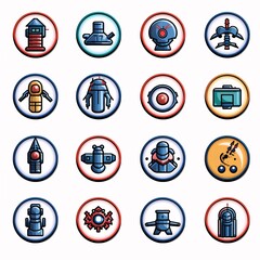 Set of robots icons. Vector illustration for your design. Eps 10