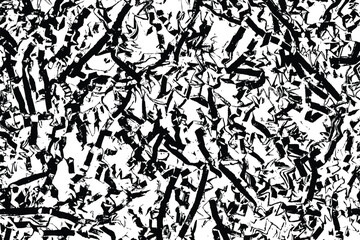 Shredded paper for gifting and stuffing close up surface texture vector overlay. Top view of box filler and packaging.