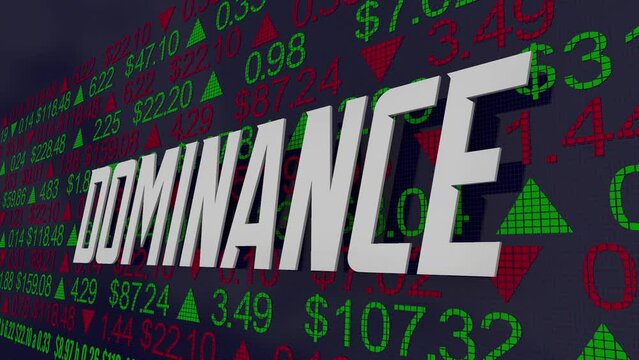 Dominance Stock Market Leader Top Investment Position 3d Animation