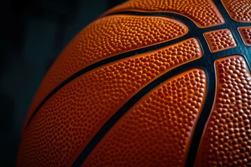 Basketball ball closeup. Game sport basket. Generate Ai