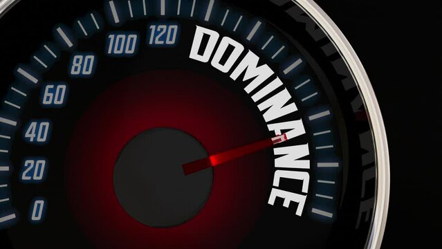 Dominance Level Rate Leader Position Top Winner Speedometer Level Gauge 3d Animation