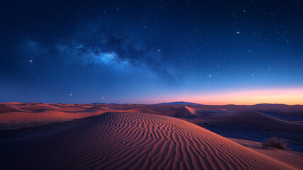 Desert sunset view background - obrazy, fototapety, plakaty