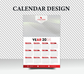 The Calander 2024 template design in vector format