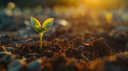 Innovation Seedling Germinating the Business Concept in Fertile Soil