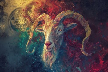 Bathomet goat. Evil satanic demon. Generate Ai - obrazy, fototapety, plakaty