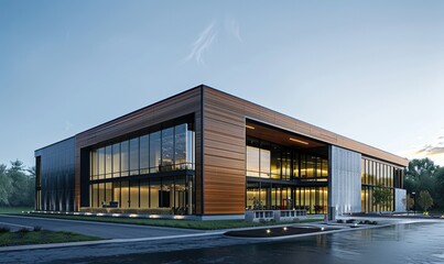 Modern data center building