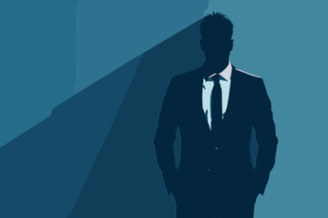 Leading business to new heights: Executive in suit and tie represents the strategic vision, management expertise, and decision-making power of leadership