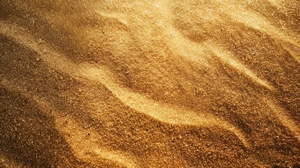 Fototapeta na wymiar Golden sand texture background. The photo was taken in the desert. The sand is very fine and has a beautiful golden color.