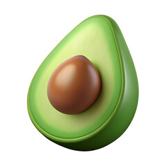 3d half an avocado with pit